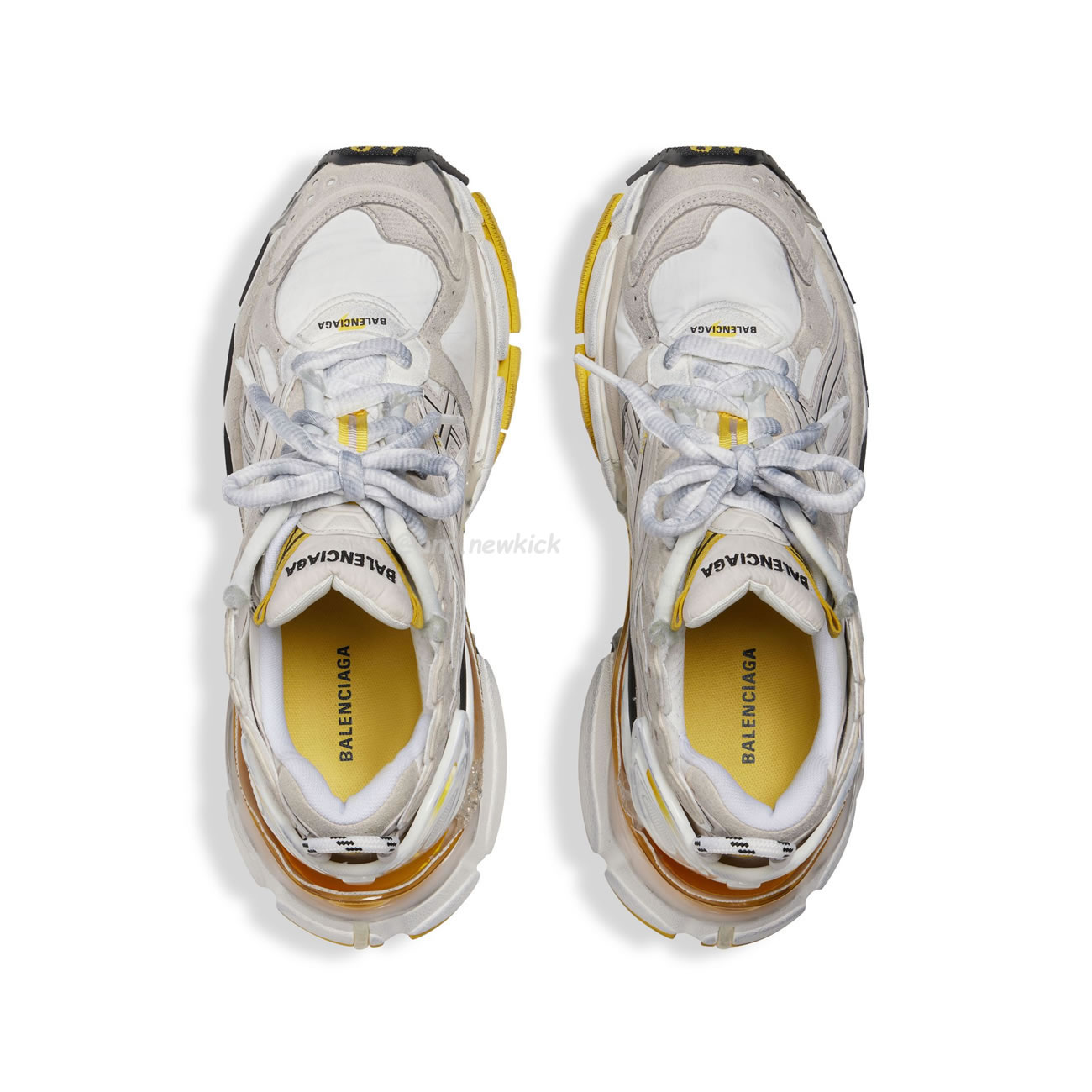 Balenciaga Runner Nylon Grey White Yellow Womens 772774 W3rny 9170 (2) - newkick.org